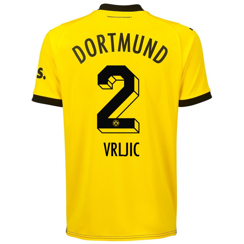 Herren Daniel Vrljic #2 Gelb Heimtrikot Trikot 2023/24 T-Shirt Österreich