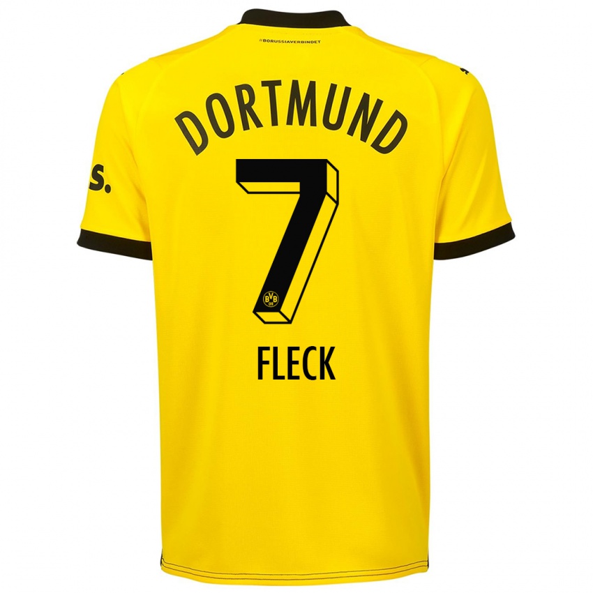 Herren Fritz Fleck #7 Gelb Heimtrikot Trikot 2023/24 T-Shirt Österreich
