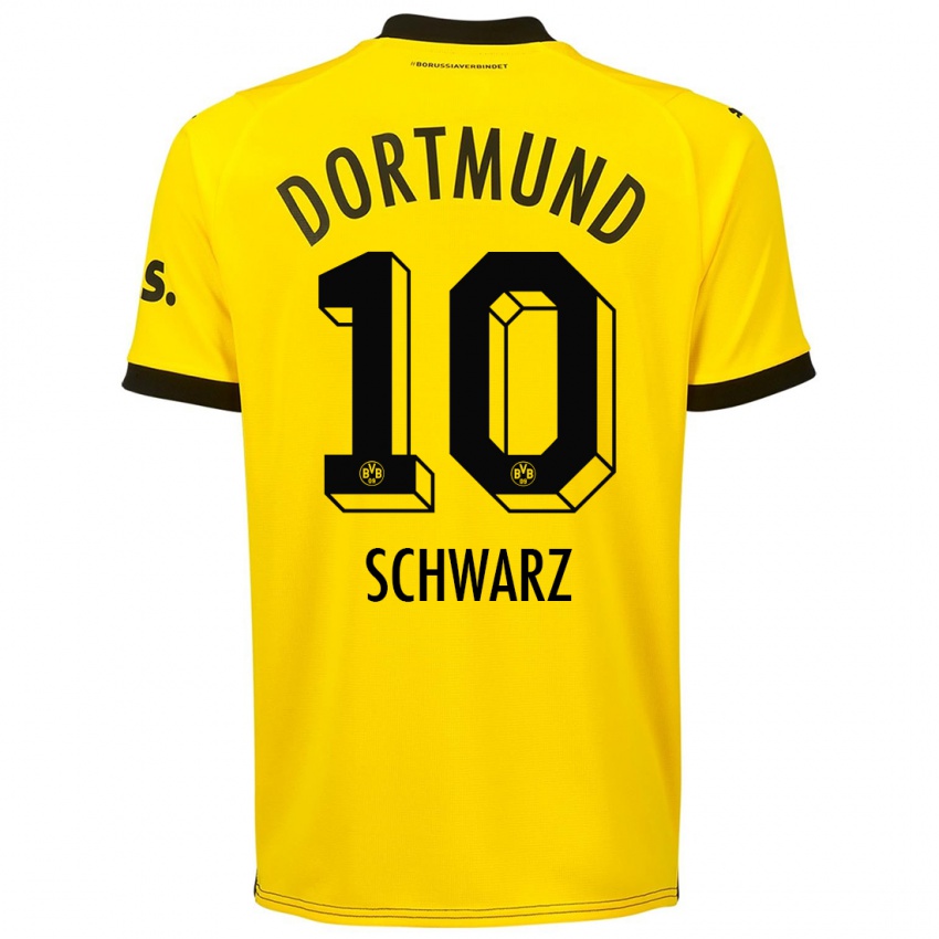 Herren Oskar Schwarz #10 Gelb Heimtrikot Trikot 2023/24 T-Shirt Österreich