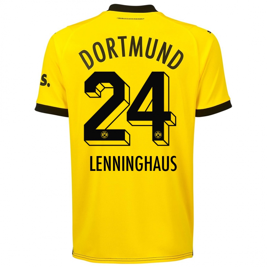Herren Mika Lenninghaus #24 Gelb Heimtrikot Trikot 2023/24 T-Shirt Österreich