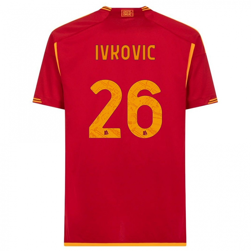Herren Mate Ivkovic #26 Rot Heimtrikot Trikot 2023/24 T-Shirt Österreich