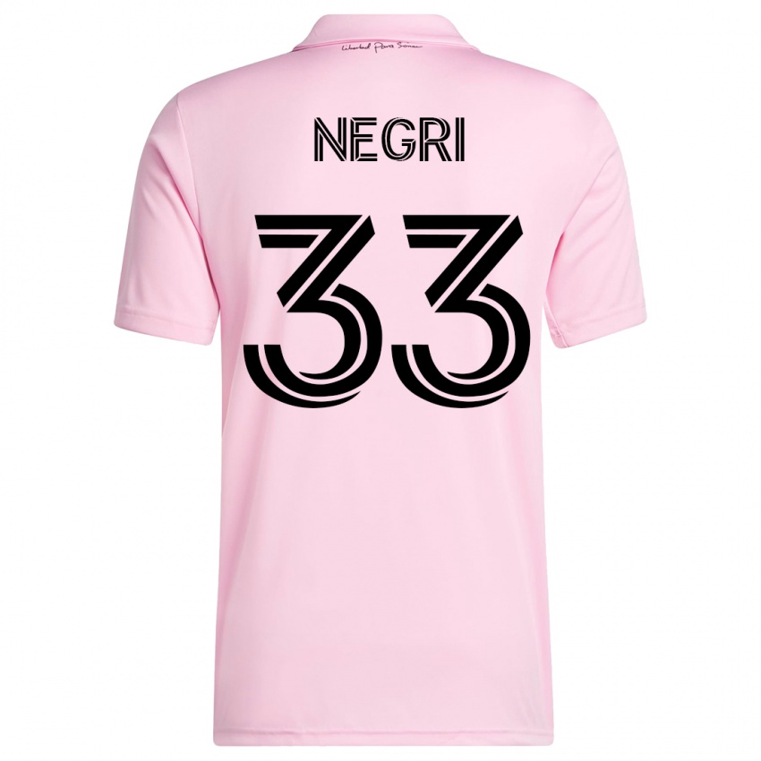 Herren Franco Negri #33 Rosa Heimtrikot Trikot 2023/24 T-Shirt Österreich