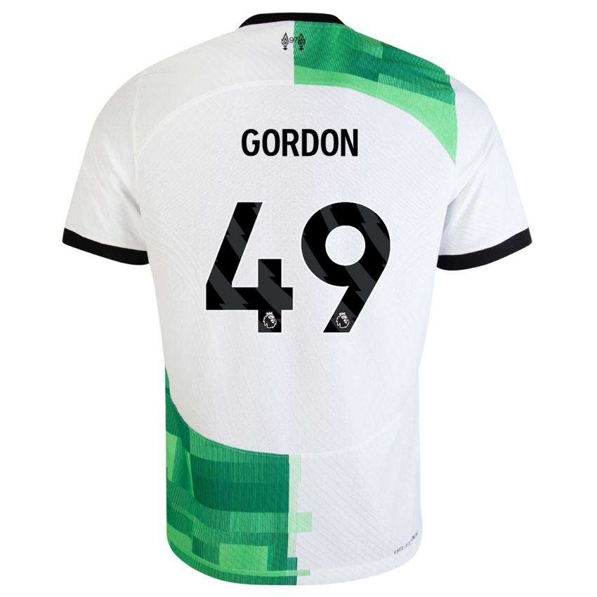 Herren Kaide Gordon #49 Weiß Grün Auswärtstrikot Trikot 2023/24 T-Shirt Österreich