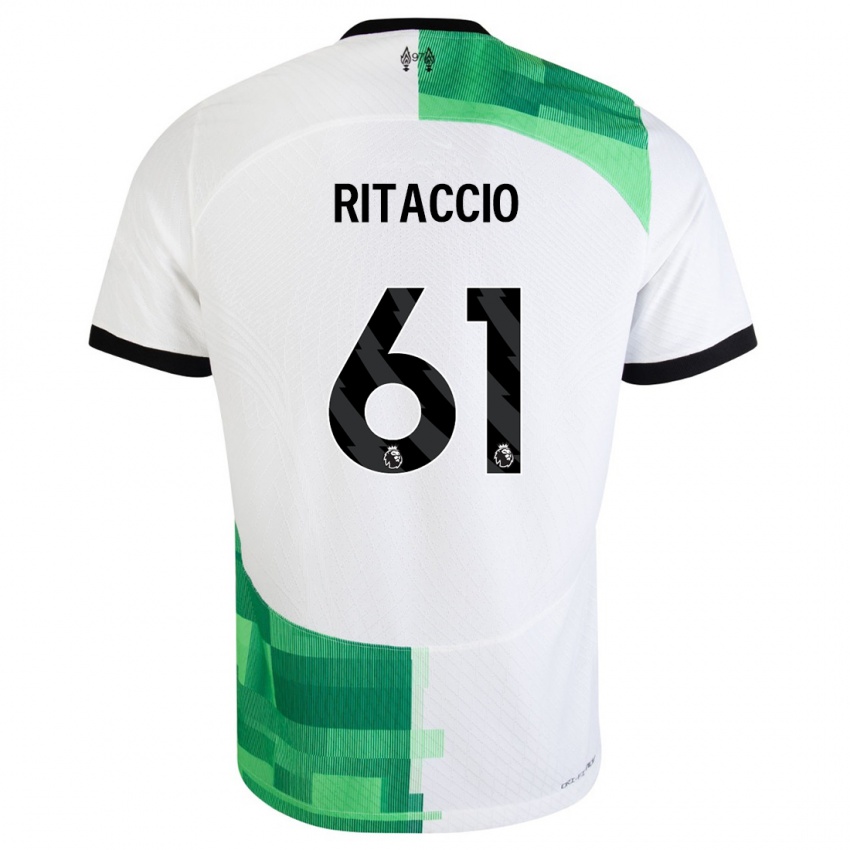 Herren Matteo Ritaccio #61 Weiß Grün Auswärtstrikot Trikot 2023/24 T-Shirt Österreich