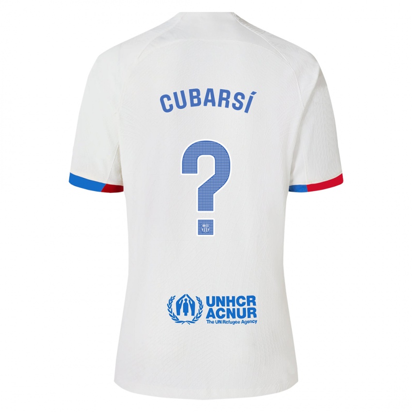 Herren Pau Cubarsí #0 Weiß Auswärtstrikot Trikot 2023/24 T-Shirt Österreich