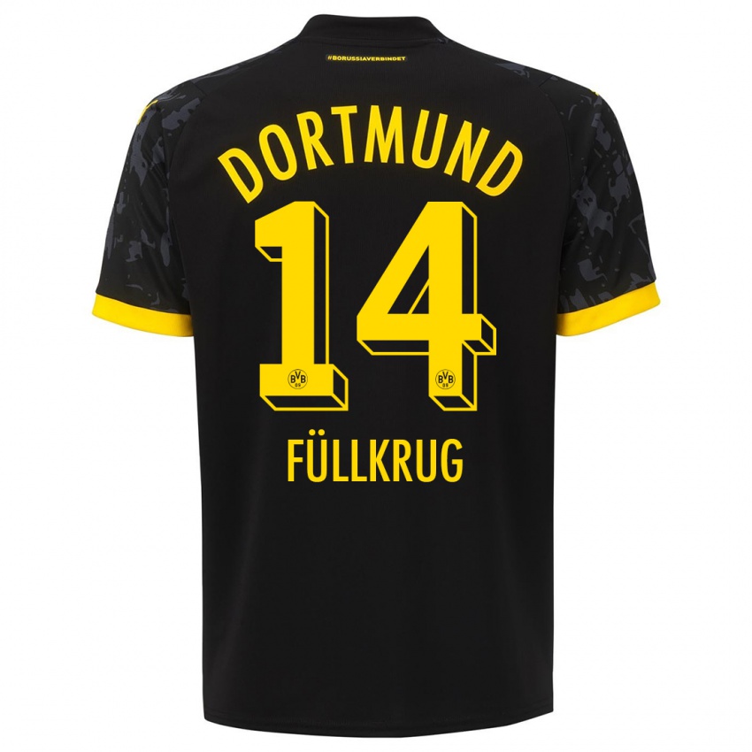 Herren Niclas Füllkrug #14 Schwarz Auswärtstrikot Trikot 2023/24 T-Shirt Österreich