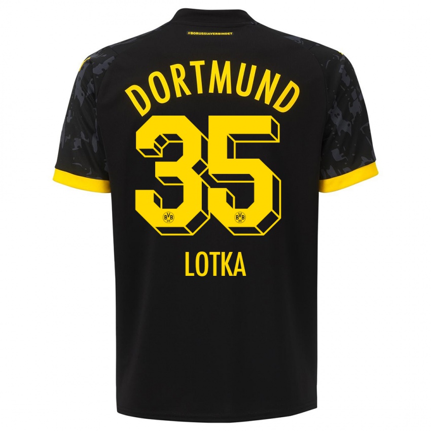Herren Marcel Lotka #35 Schwarz Auswärtstrikot Trikot 2023/24 T-Shirt Österreich