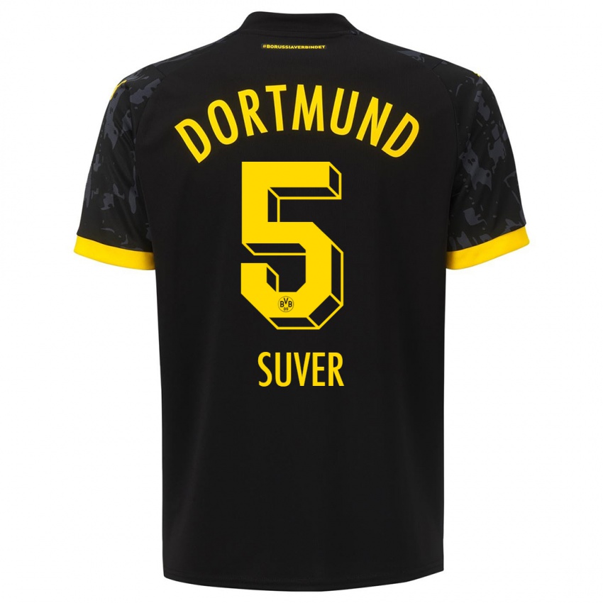 Herren Mario Suver #5 Schwarz Auswärtstrikot Trikot 2023/24 T-Shirt Österreich