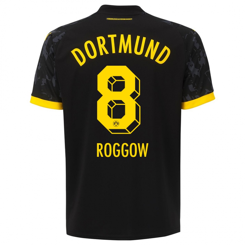 Herren Franz Roggow #8 Schwarz Auswärtstrikot Trikot 2023/24 T-Shirt Österreich