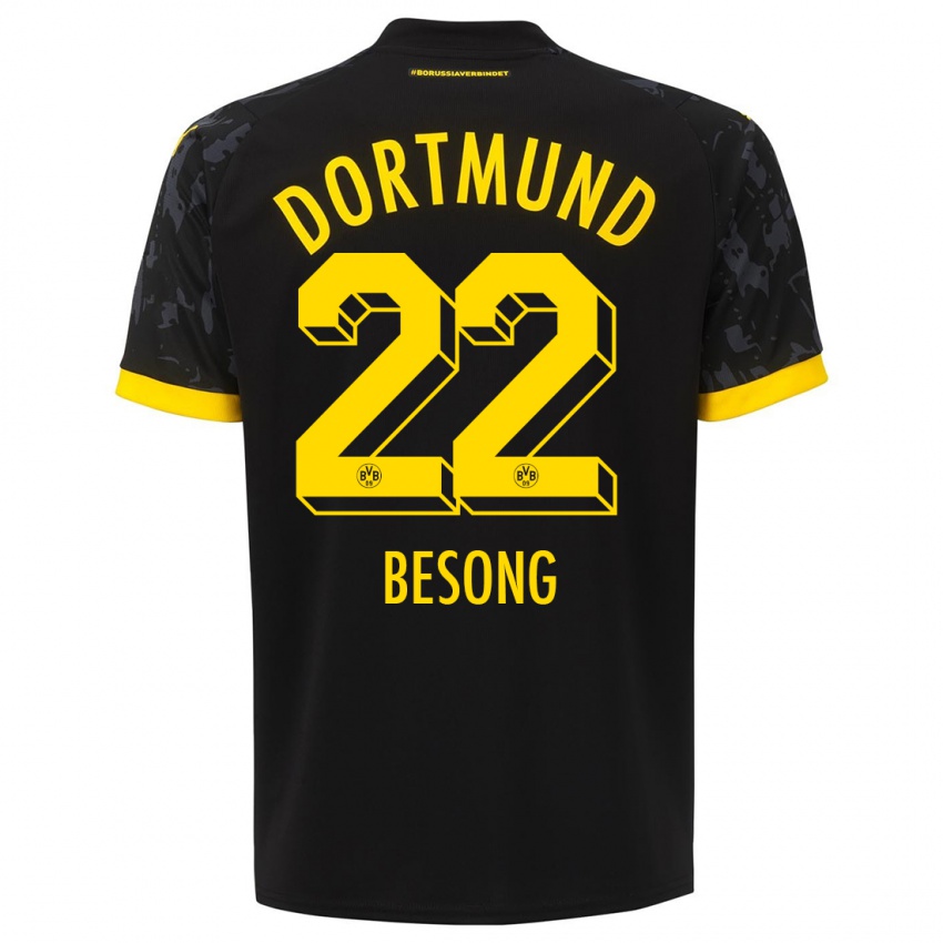 Herren Paul-Philipp Besong #22 Schwarz Auswärtstrikot Trikot 2023/24 T-Shirt Österreich