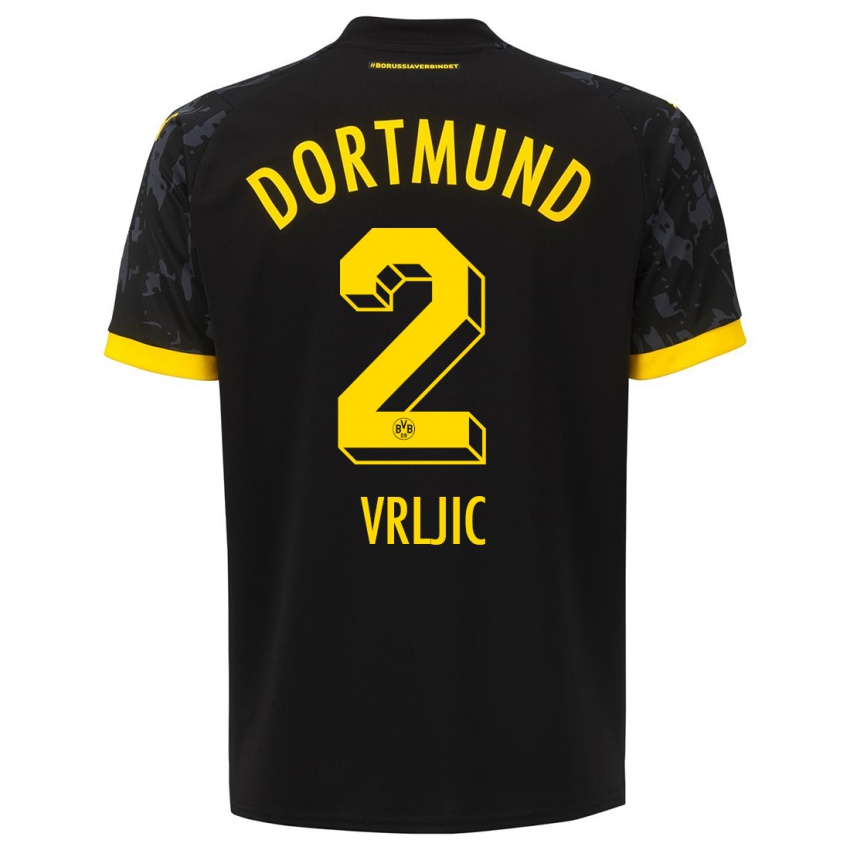 Herren Daniel Vrljic #2 Schwarz Auswärtstrikot Trikot 2023/24 T-Shirt Österreich
