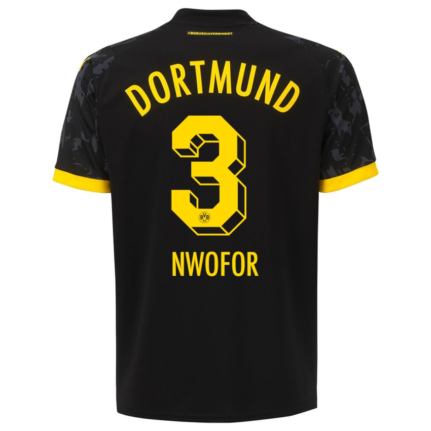 Herren Jamie Nwofor #3 Schwarz Auswärtstrikot Trikot 2023/24 T-Shirt Österreich