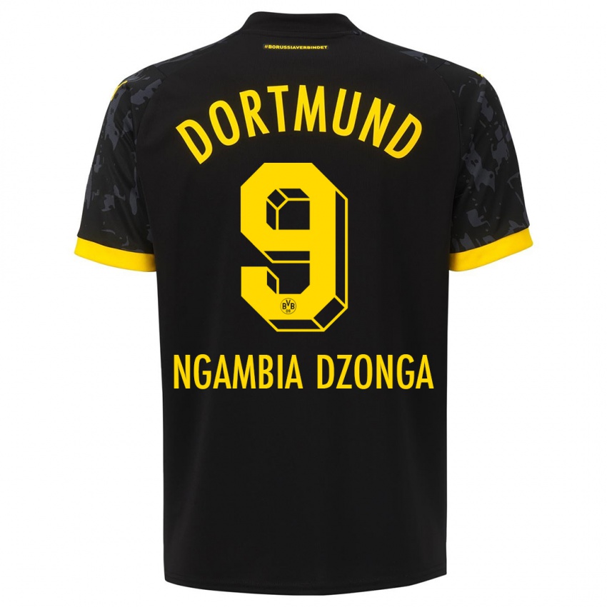 Herren Diego Ngambia Dzonga #9 Schwarz Auswärtstrikot Trikot 2023/24 T-Shirt Österreich