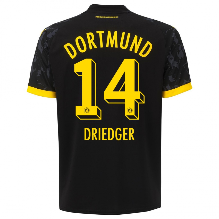 Herren Julian Driedger #14 Schwarz Auswärtstrikot Trikot 2023/24 T-Shirt Österreich