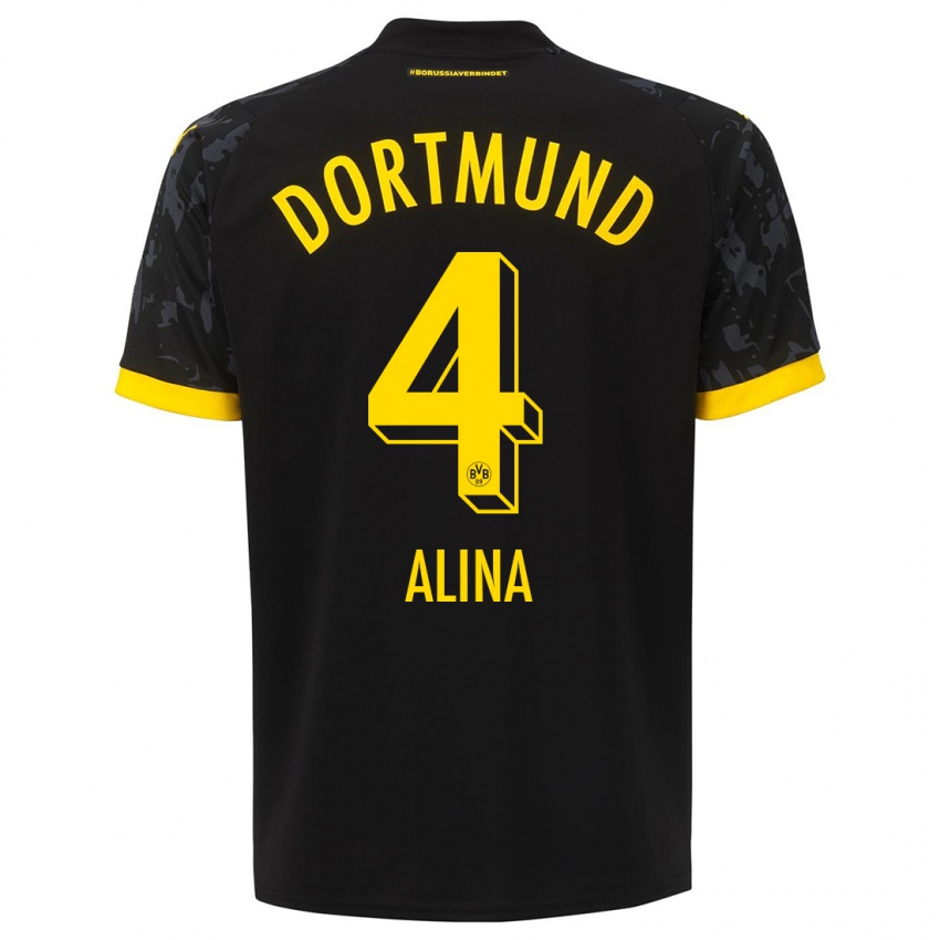 Herren Grijseels Alina #4 Schwarz Auswärtstrikot Trikot 2023/24 T-Shirt Österreich