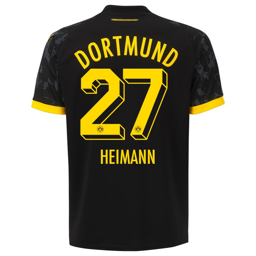 Herren Wesley Heimann #27 Schwarz Auswärtstrikot Trikot 2023/24 T-Shirt Österreich