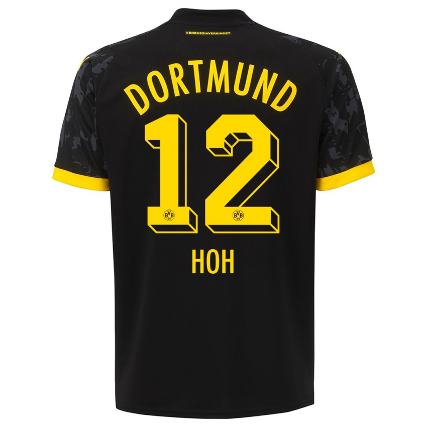 Herren Hendrik Hoh #12 Schwarz Auswärtstrikot Trikot 2023/24 T-Shirt Österreich