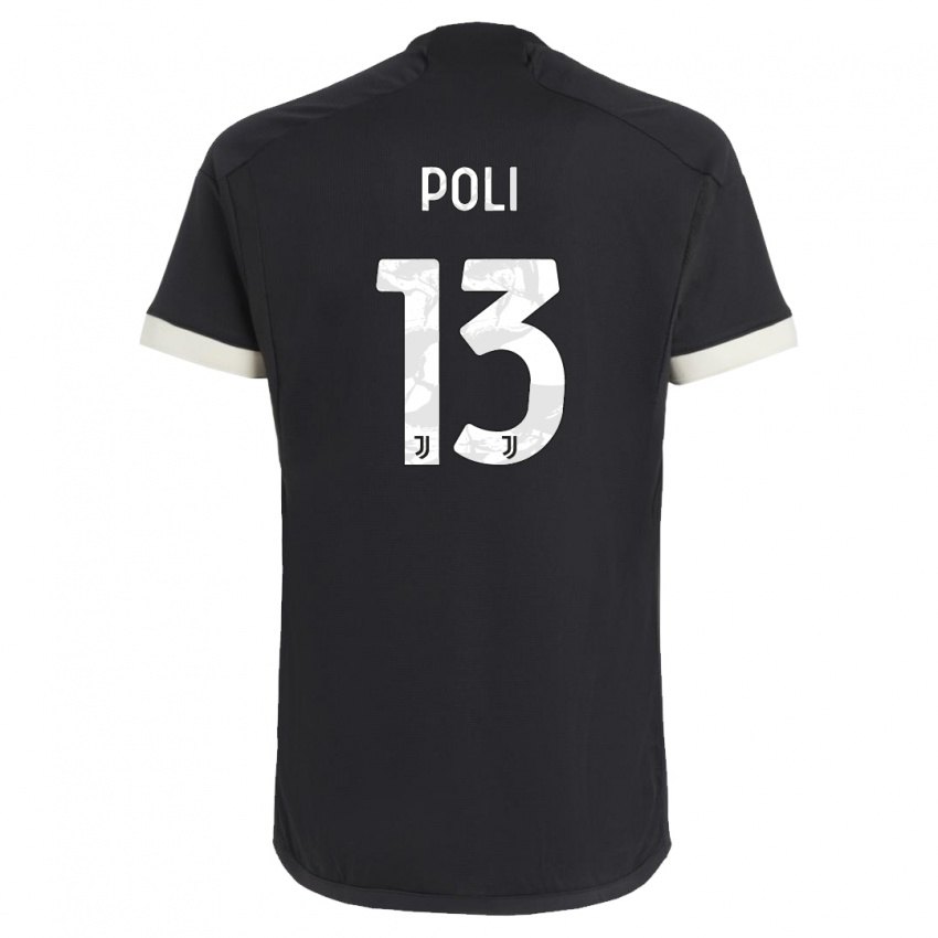 Herren Fabrizio Poli #13 Schwarz Ausweichtrikot Trikot 2023/24 T-Shirt Österreich
