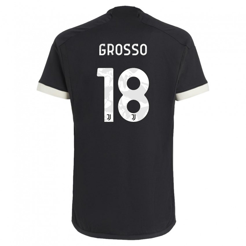 Herren Filippo Grosso #18 Schwarz Ausweichtrikot Trikot 2023/24 T-Shirt Österreich