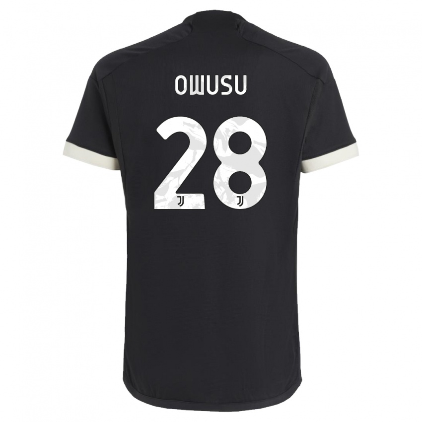 Herren Augusto Owusu #28 Schwarz Ausweichtrikot Trikot 2023/24 T-Shirt Österreich