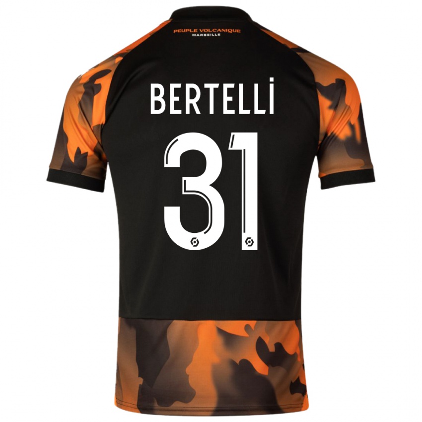 Herren Ugo Bertelli #31 Schwarzorange Ausweichtrikot Trikot 2023/24 T-Shirt Österreich