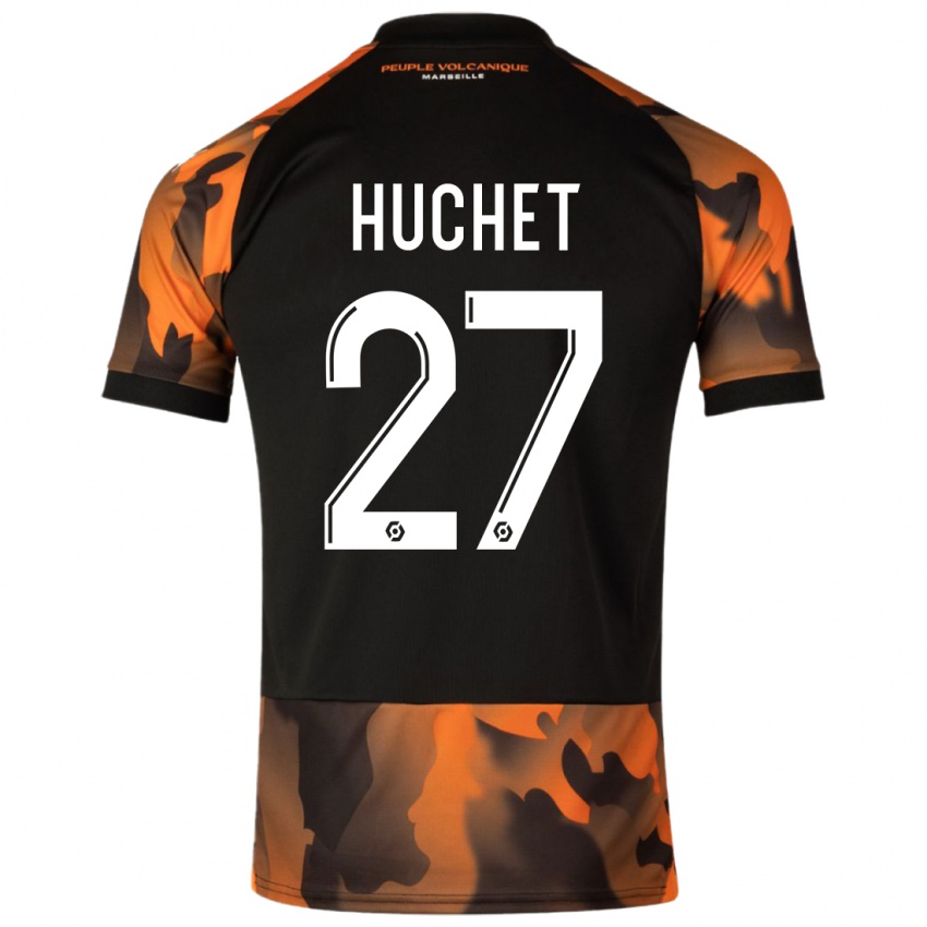 Herren Sarah Huchet #27 Schwarzorange Ausweichtrikot Trikot 2023/24 T-Shirt Österreich