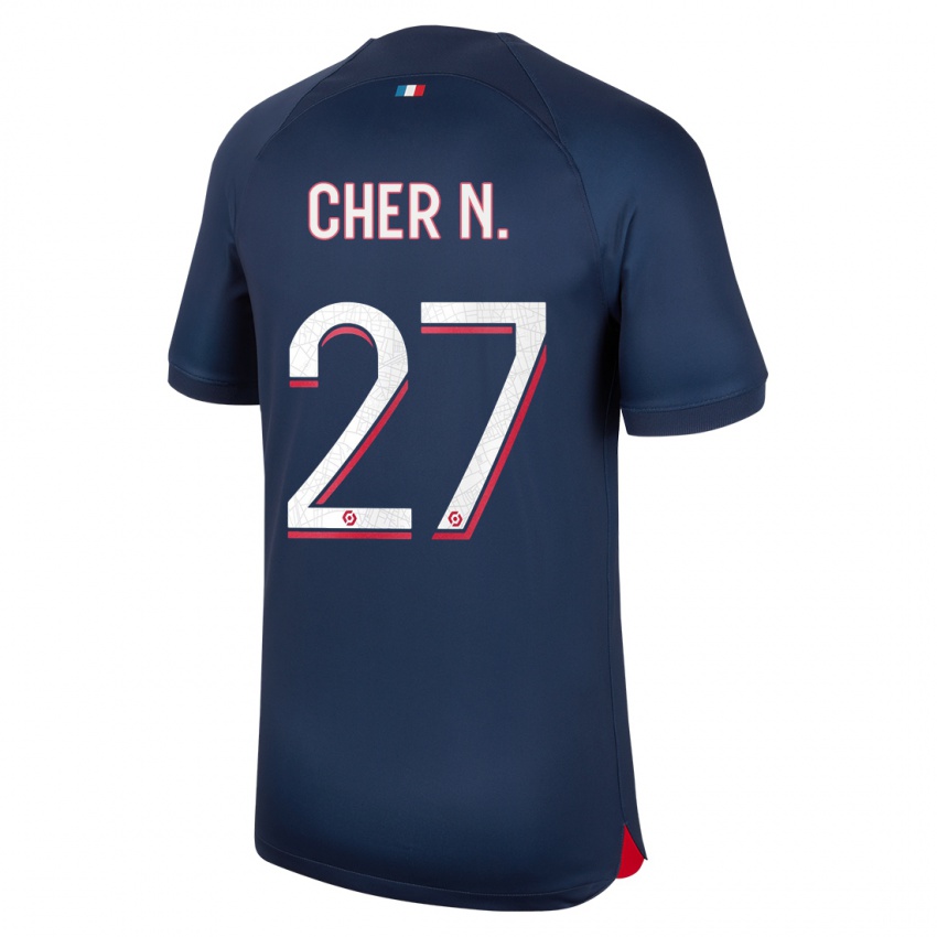Damen Cher Ndour #27 Blau Rot Heimtrikot Trikot 2023/24 T-Shirt Österreich
