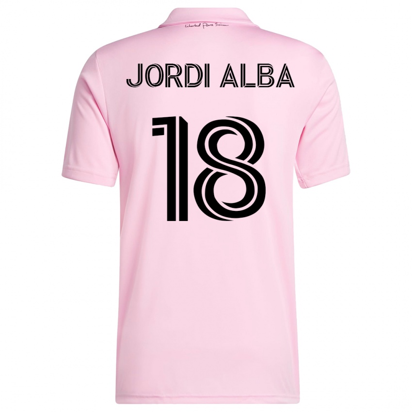 Damen Jordi Alba #18 Rosa Heimtrikot Trikot 2023/24 T-Shirt Österreich