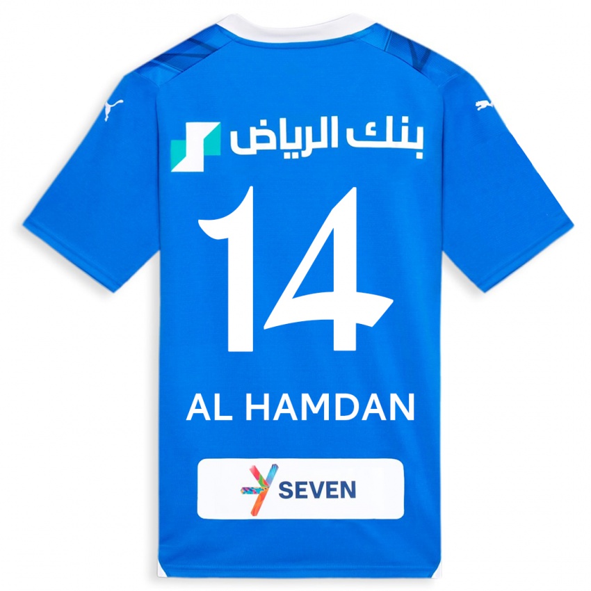 Damen Abdullah Al-Hamdan #14 Blau Heimtrikot Trikot 2023/24 T-Shirt Österreich