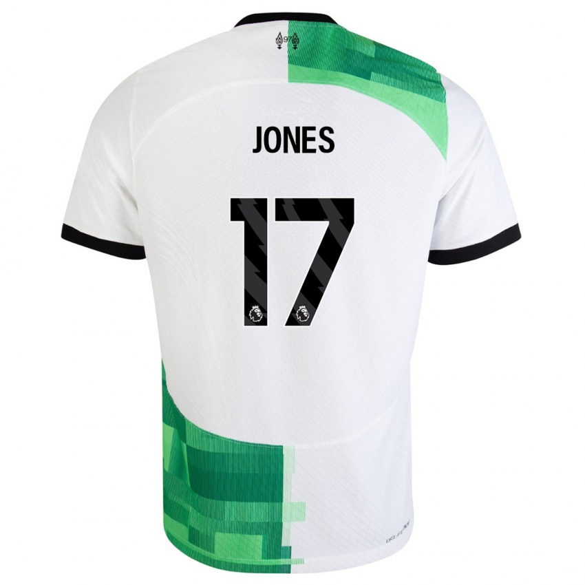 Damen Curtis Jones #17 Weiß Grün Auswärtstrikot Trikot 2023/24 T-Shirt Österreich