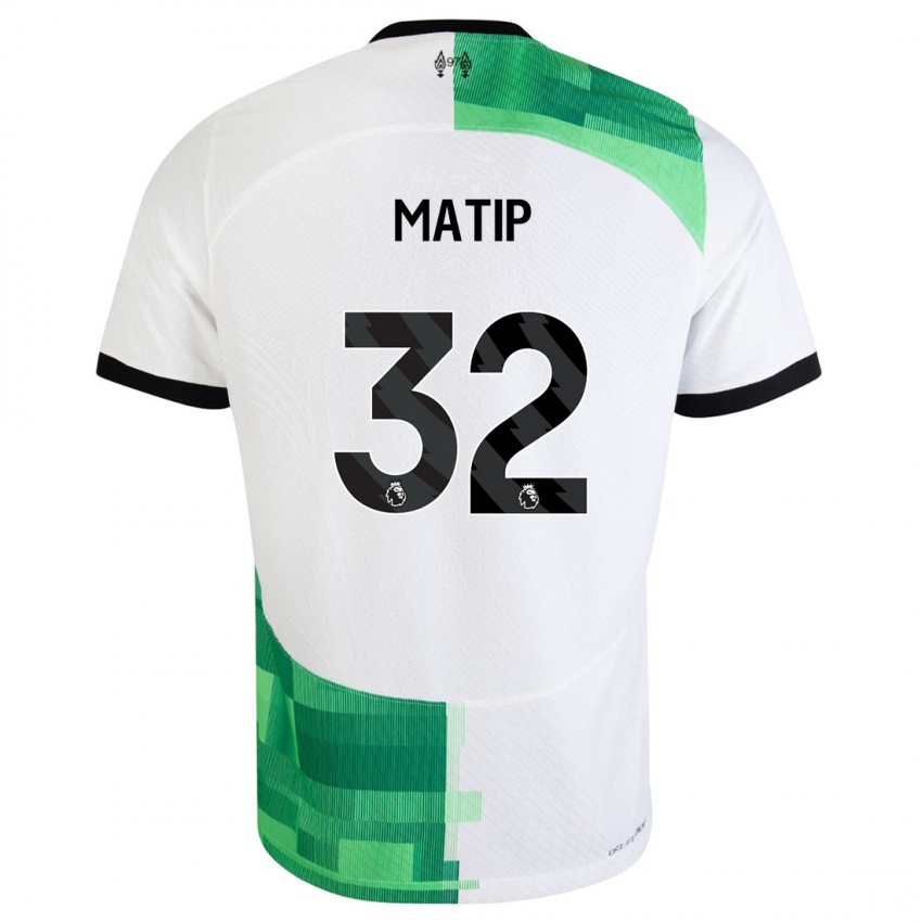 Damen Joel Matip #32 Weiß Grün Auswärtstrikot Trikot 2023/24 T-Shirt Österreich