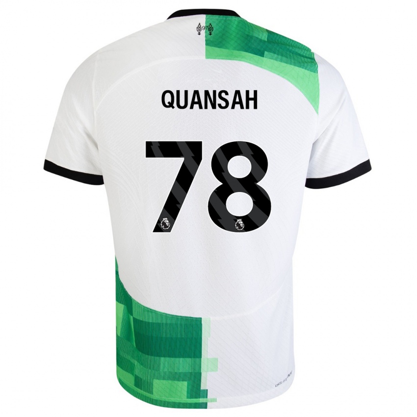 Damen Jarell Quansah #78 Weiß Grün Auswärtstrikot Trikot 2023/24 T-Shirt Österreich