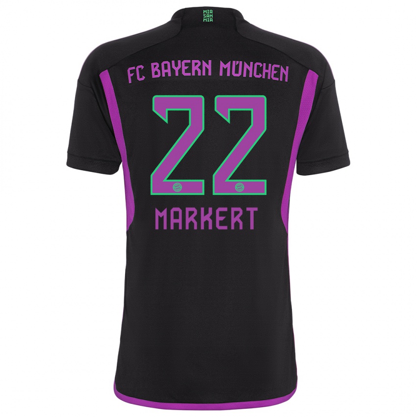 Damen Leon Markert #22 Schwarz Auswärtstrikot Trikot 2023/24 T-Shirt Österreich