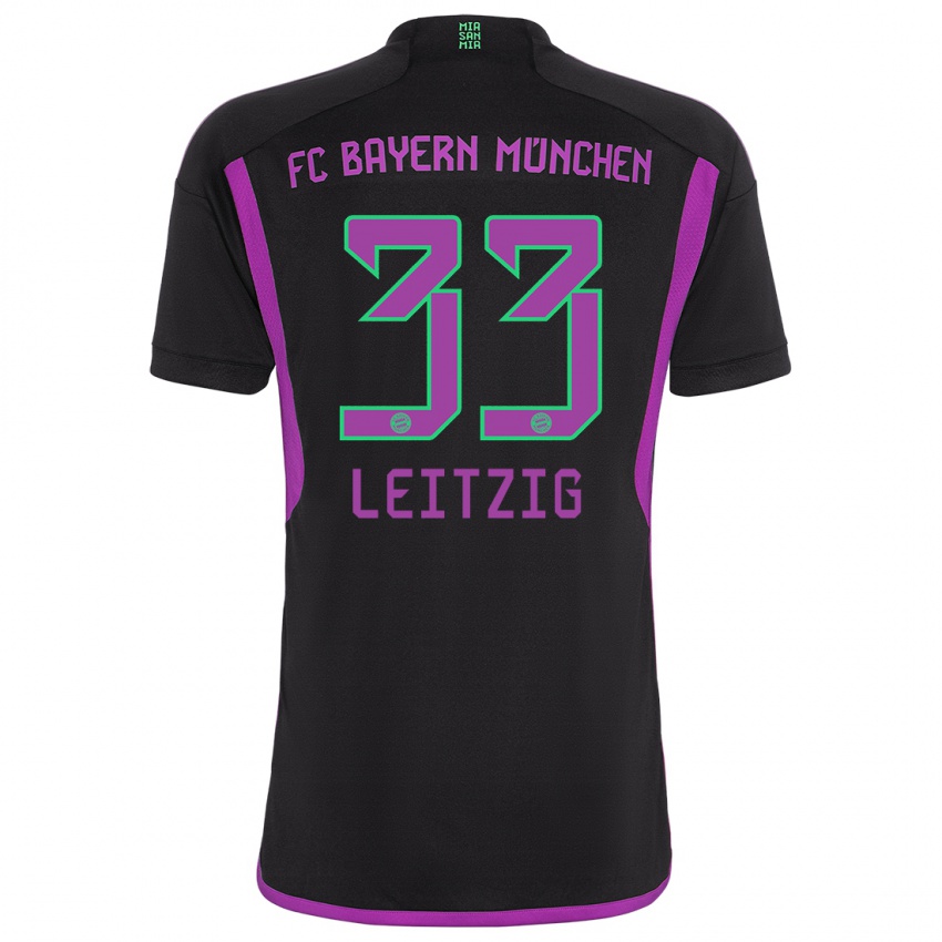 Damen Janina Leitzig #33 Schwarz Auswärtstrikot Trikot 2023/24 T-Shirt Österreich