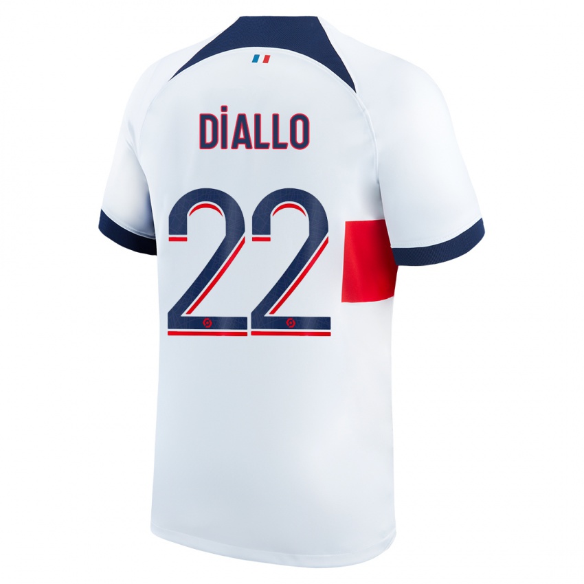 Damen Abdou Diallo #22 Weiß Auswärtstrikot Trikot 2023/24 T-Shirt Österreich