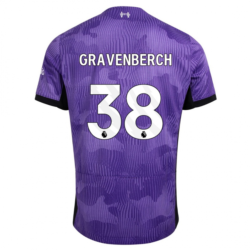 Damen Ryan Gravenberch #38 Lila Ausweichtrikot Trikot 2023/24 T-Shirt Österreich