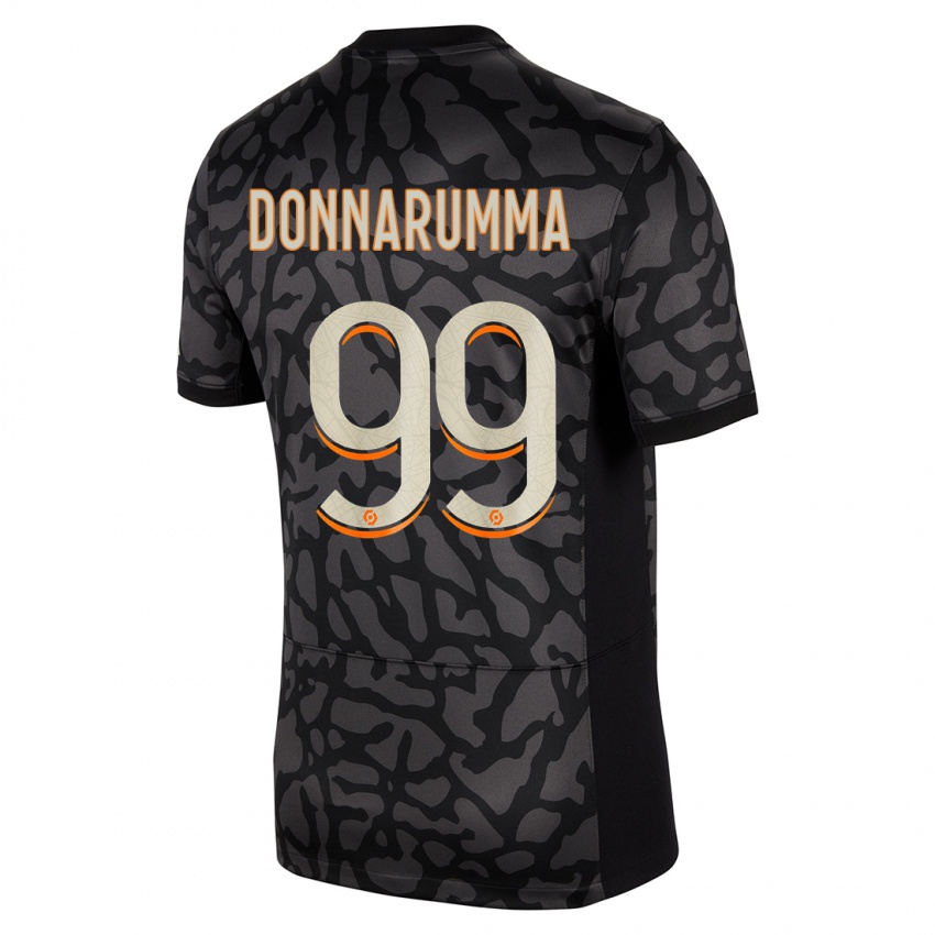 Damen Gianluigi Donnarumma #99 Schwarz Ausweichtrikot Trikot 2023/24 T-Shirt Österreich