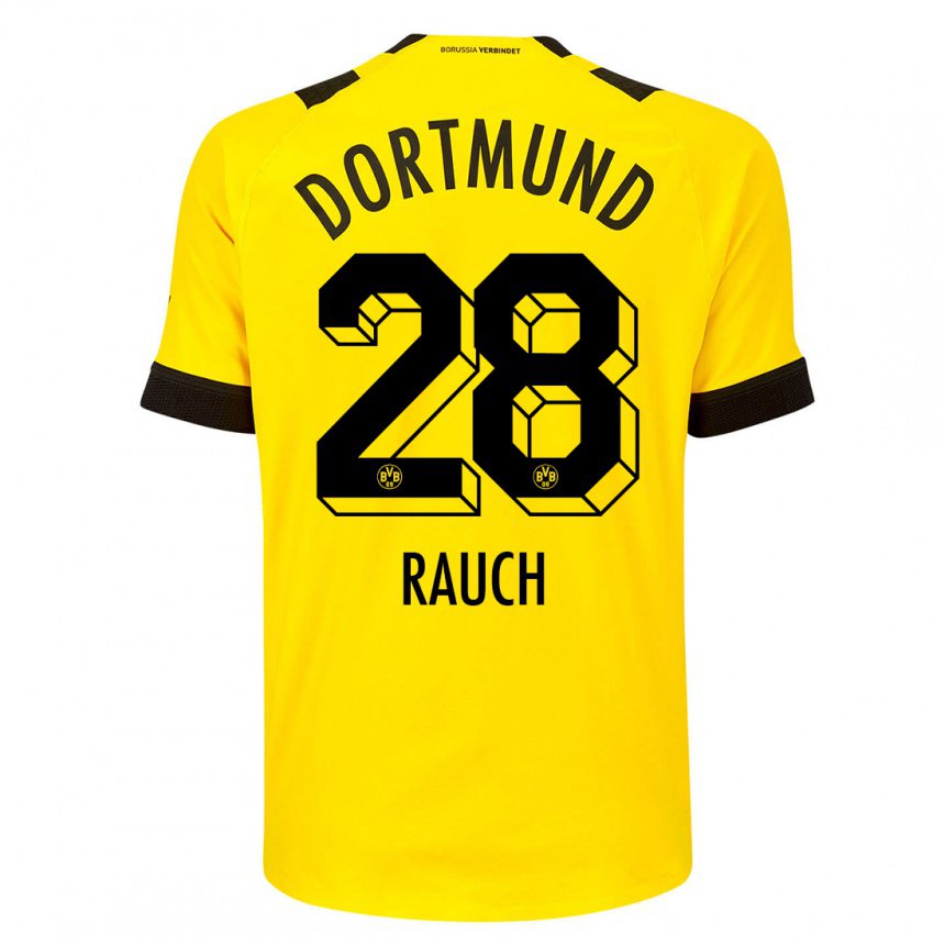 Kinder Julius Fynn Rauch #28 Gelb Heimtrikot Trikot 2022/23 T-shirt Österreich