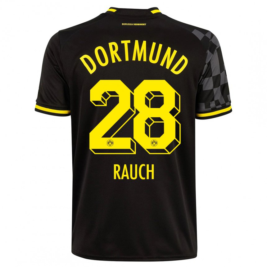 Kinder Julius Fynn Rauch #28 Schwarz Auswärtstrikot Trikot 2022/23 T-shirt Österreich