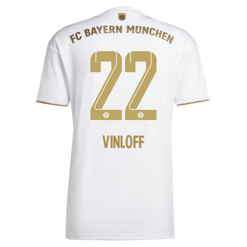 Herren Matteo Vinloff #22 Weißes Gold Auswärtstrikot Trikot 2022/23 T-shirt Österreich