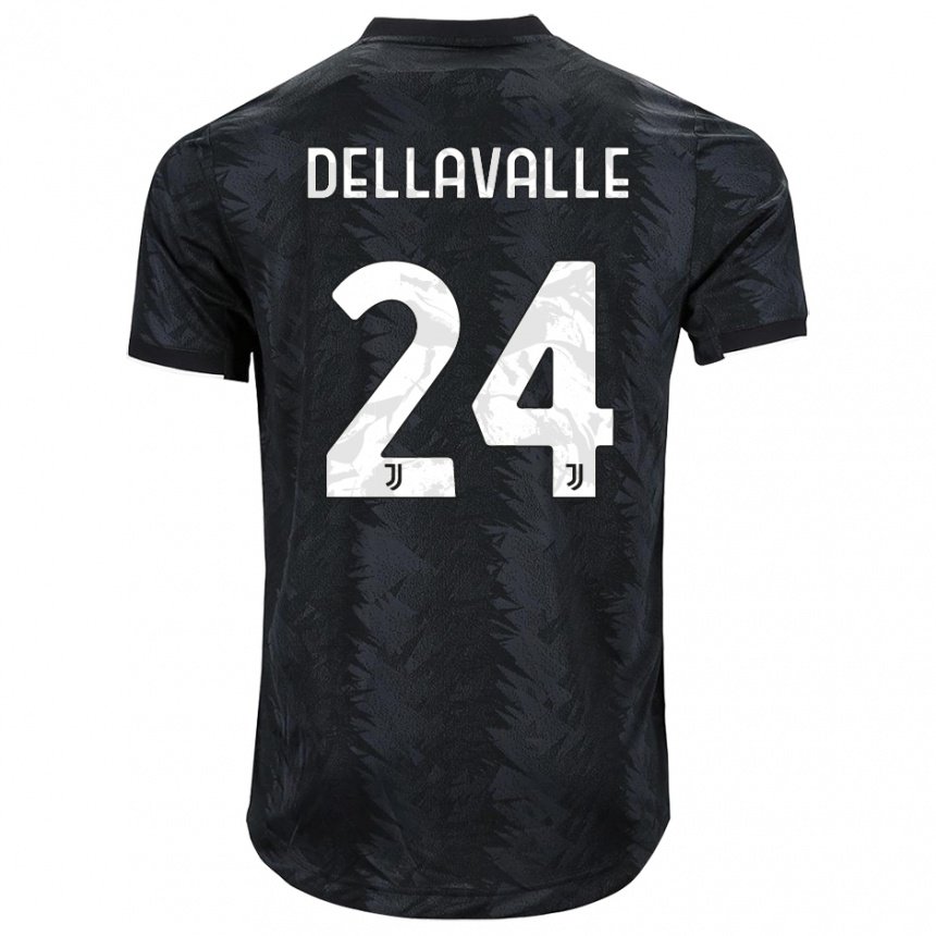 Herren Lorenzo Dellavalle #24 Dunkles Schwarz Auswärtstrikot Trikot 2022/23 T-shirt Österreich