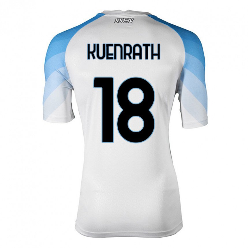Herren Melanie Kuenrath #18 Weiß Himmelblau Auswärtstrikot Trikot 2022/23 T-shirt Österreich