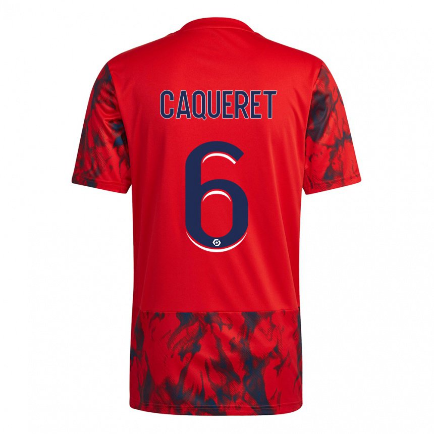 Herren Maxence Caqueret #6 Roter Raum Auswärtstrikot Trikot 2022/23 T-shirt Österreich