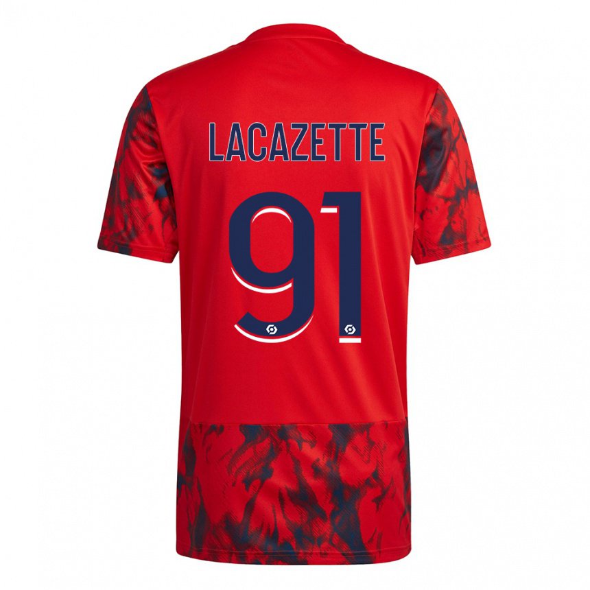 Herren Alexandre Lacazette #91 Roter Raum Auswärtstrikot Trikot 2022/23 T-shirt Österreich