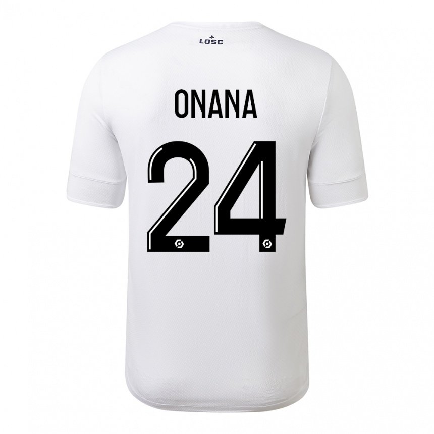 Herren Amadou Onana #24 Weiß Purpur Auswärtstrikot Trikot 2022/23 T-shirt Österreich