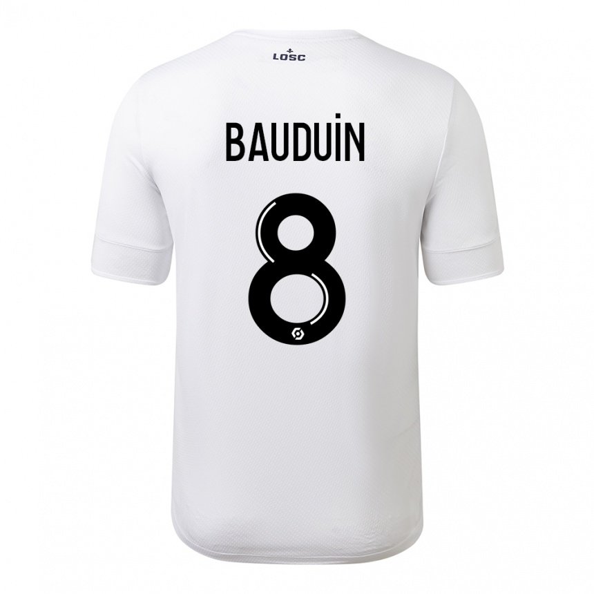 Herren Justine Bauduin #8 Weiß Purpur Auswärtstrikot Trikot 2022/23 T-shirt Österreich