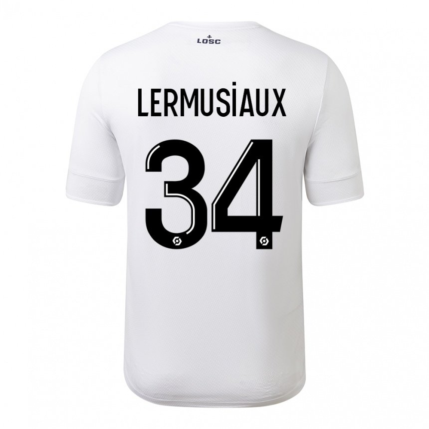 Herren Chrystal Lermusiaux #34 Weiß Purpur Auswärtstrikot Trikot 2022/23 T-shirt Österreich