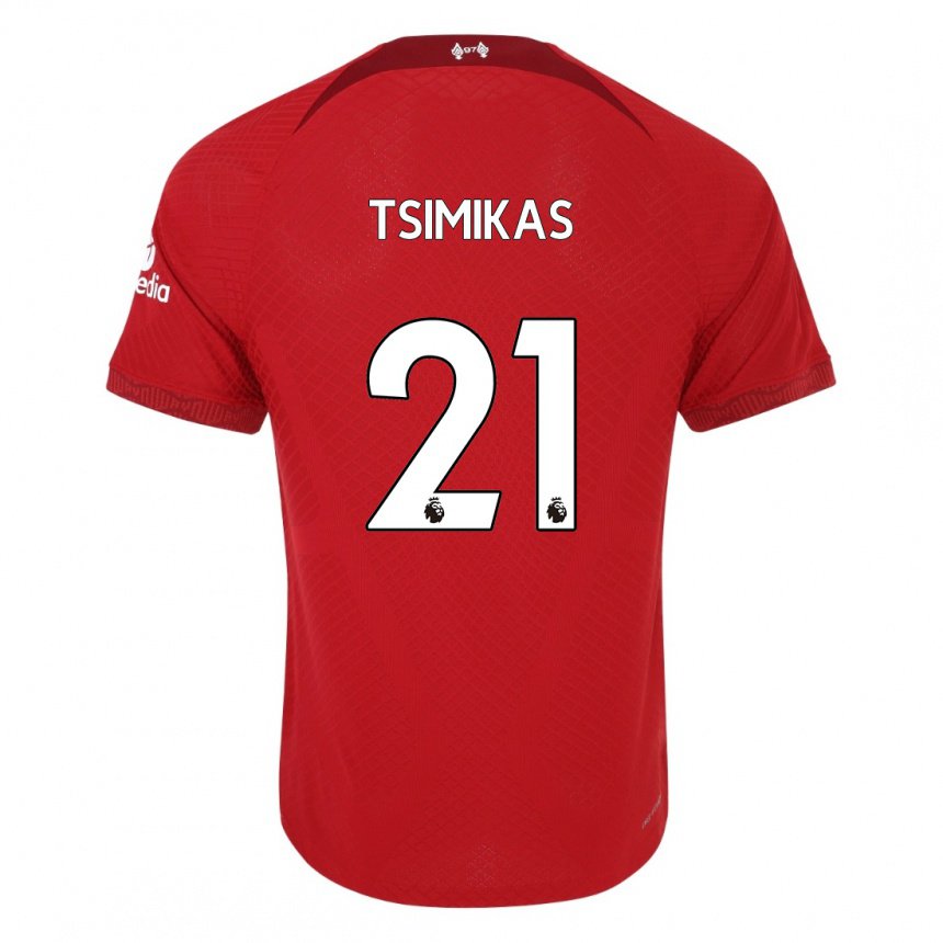 Damen Konstantinos Tsimikas #21 Dunkelrot Heimtrikot Trikot 2022/23 T-shirt Österreich