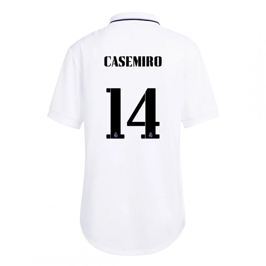 Damen Casemiro #14 Weiß Lila Heimtrikot Trikot 2022/23 T-shirt Österreich