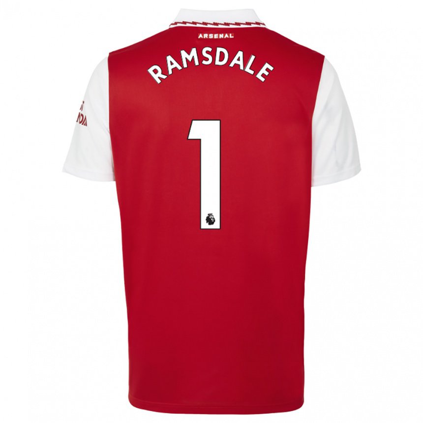 Damen Aaron Ramsdale #1 Rot Weiß Heimtrikot Trikot 2022/23 T-shirt Österreich